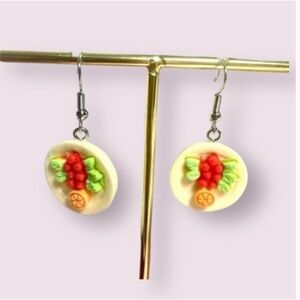 ❤️ FREE Fruit Plate Charcuterie Food Snack Art Pop Artsy Graphic Farm Earrings